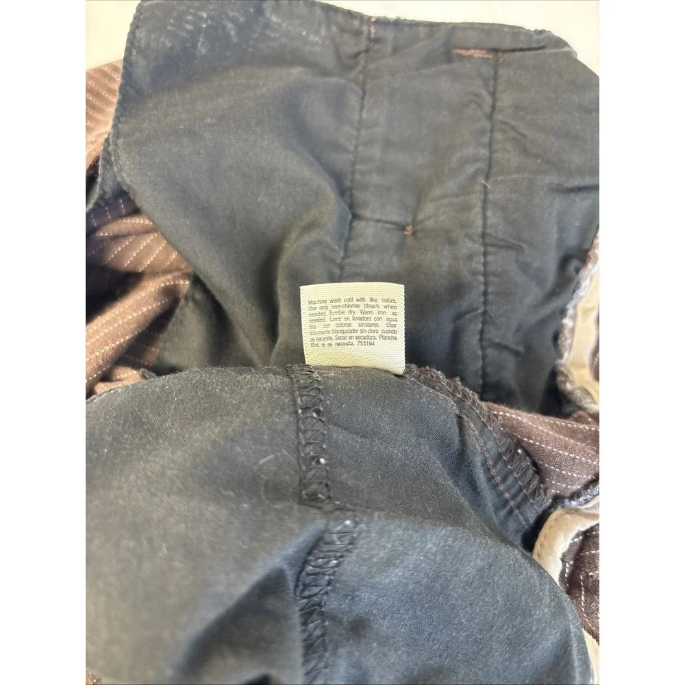 St John's Bay Bermuda Shorts Women SZ 16W Brown W/White Pinstripes Stretch Style